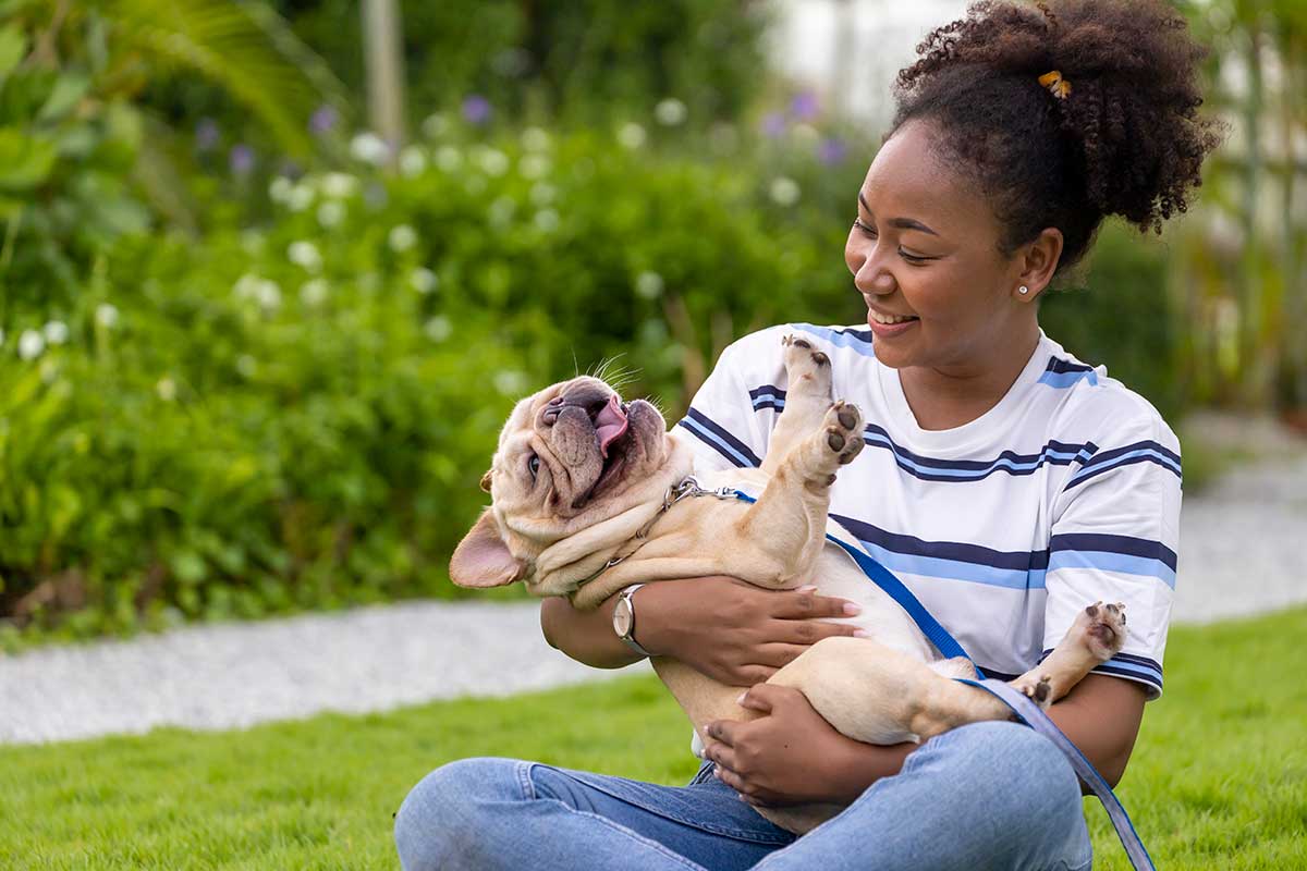 A woman with her dog A woman with her dog