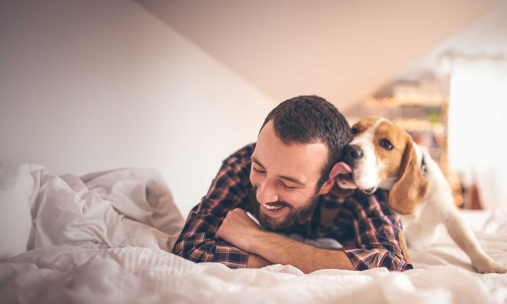 A man with his beagle